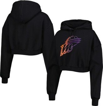 Women's The Wild Collective Black Phoenix Mercury Washed Cropped Pullover Hoodie