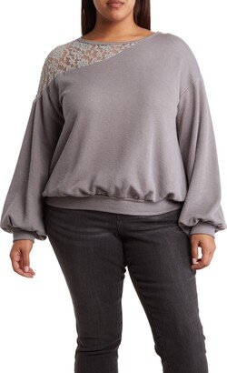 BLUEGREY Lace Trim Sweatshirt