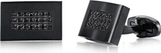 Metallo Stainless Steel, Rectangle Cz Cuff Links