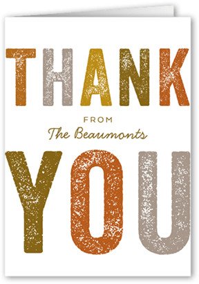 Thank You Cards: Thanks Gobble Thank You Card, White, 3X5, Matte, Folded Smooth Cardstock