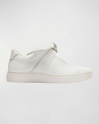 Clarita Leather Bow Slip-On Sneakers