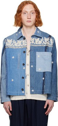 Karu Research Blue Paneled Denim Jacket