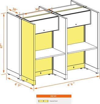 cubicles.com Cubicle Stations 67H 4pack Cluster Powered