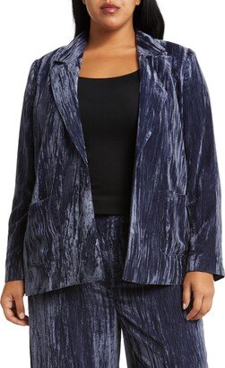 Relaxed Fit Textured Velvet Blazer