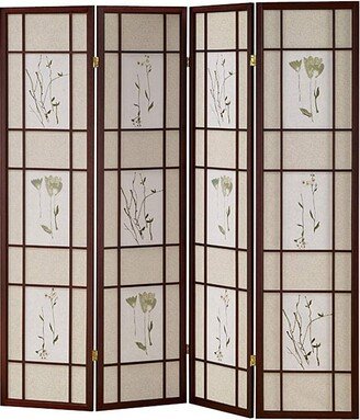 ORE International Shoji 4-panel Cherry Screen