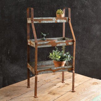 Three-Tier Rustic Standing Shelves - 14½''W x 8½''D x 28''H