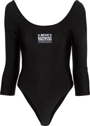 Logo-Patch Scoop-Neck Bodysuit