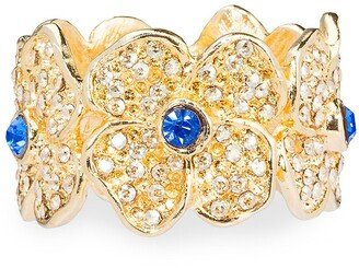 Nomi K 24K Goldplated Crystal Daisy 4-Piece Napkin Ring Set