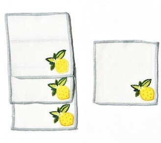 Lemon Citrus Cocktail Napkins, Set of 4