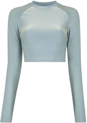 Colorsphere long-sleeve crop top