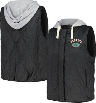 Women's Gameday Couture Black Florida Gators Headliner Full-Snap Hooded Puffer Vest