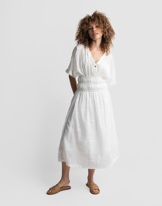 World of Crow Pure White Midi Dress