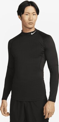 Men's Pro Dri-FIT Fitness Mock-Neck Long-Sleeve Top in Black