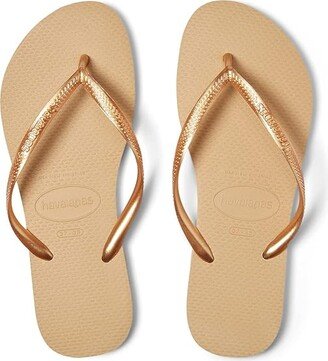 Slim Flip Flop Sandal (Golden) Women's Sandals