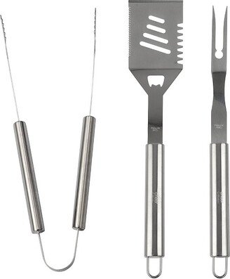 Cheer Collection 3-Piece Stainless Steel BBQ Grilling Utensil Set