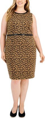 Plus Size Animal-Print Sheath Dress