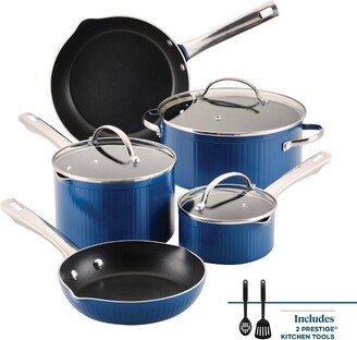 Style 10pc Nonstick Cookware Pots and pans Set - Blue