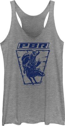 PBR Professional Bull Wood Cut Rider Women's Racerback Tank Top