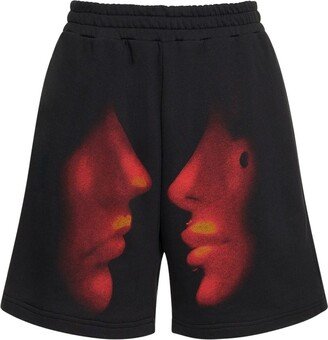 KUSIKOHC Kiss printed cotton sweat shorts