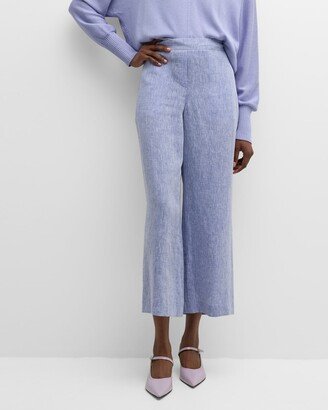 Columbus Mid-Rise Cropped Wide-Leg Pants