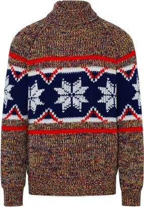 Graphic Intarsia Knitted Sweater