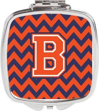 CJ1042-BSCM Letter B Chevron Orange & Blue Compact Mirror, 3 x 0.3 x 2.75 in.