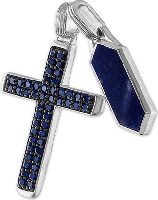 Esquire Men's Set of 2 Created Blue Cubic Zirconia Cross & Geometric Pendants