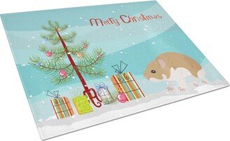 CK4457LCB Turkish Hamster Merry Christmas Glass Cutting Board