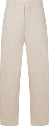 Concealed-Fastening Straight-Leg Trousers