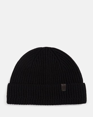 Merino Turned Up Cuff Wool Beanie-AB