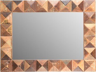 Julian Geometric Pattern Mirror - Brown