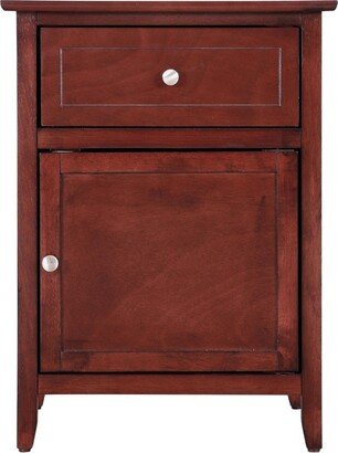 Passion Furniture Lzzy 1-Drawer Cherry Nightstand (25 in. H x 15 in. W x 19 in. D)