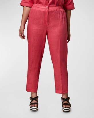 Plus Size Respiro Cropped Linen Trousers