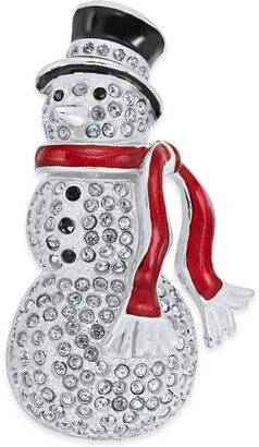 Silver-Tone Pave Snowman Pin, Created for Macy's