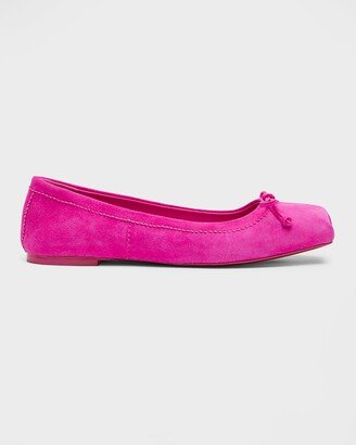 Mamadrague Velour Red Sole Ballerina Flats