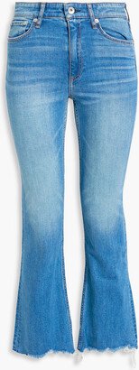 Nina frayed high-rise kick-flare jeans