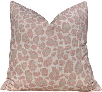 Designer African Leopard Pillow Blush. Animal Skin // Cheetah Cover Long Lumbar Euro Sham Pink