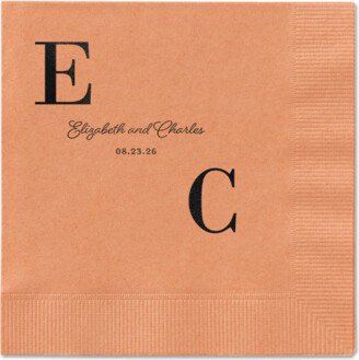 Wedding Napkins: Vibrant Vows Napkin, Black, Coral