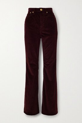 Casey Cotton-blend Corduroy Flared Pants - Burgundy