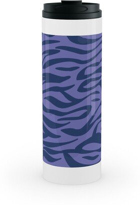 Travel Mugs: Zebra Animal Print - Purple Stainless Mug, White, 16Oz, Purple