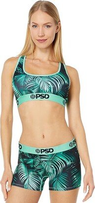 PSD Sports Bra (Black/Lush Palm Sports Bra) Women's Lingerie