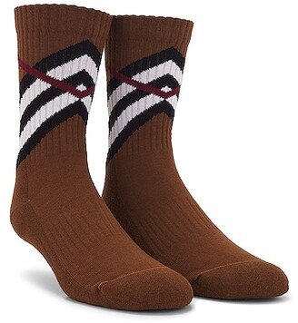 Chevron Sports Sock in Brown