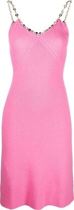 Rabanne Chain-Trim Knitted Midi Dress