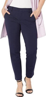 Petite Kelsey Straight Leg Trousers in Super Stretch Ponte Knit (Cadet Blue) Women's Casual Pants