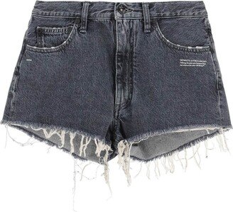 Frayed Edge Denim Shorts-AA