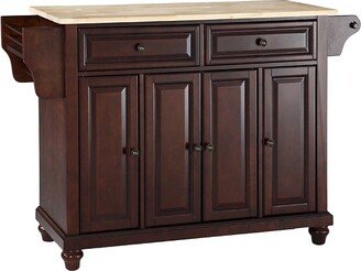 Cambridge Natural Wood Top Kitchen Island Vintage Mahogany