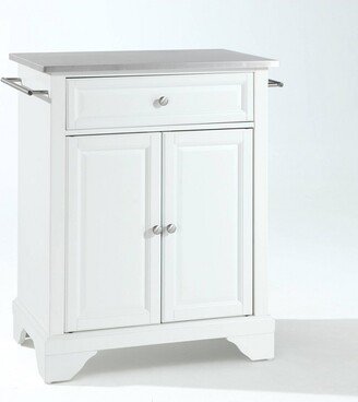 Lafayette Stainless Steel Top Portable Kitchen Island/Cart White/Stainless Steel