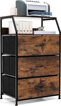 3 Drawer Dresser w/Top Shelf Storage Tower Cabinet for Bedroom Hallway Nursery