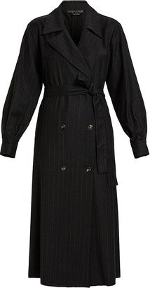 Detroit Pinstripe Virgin Wool-Blend Belted Coat