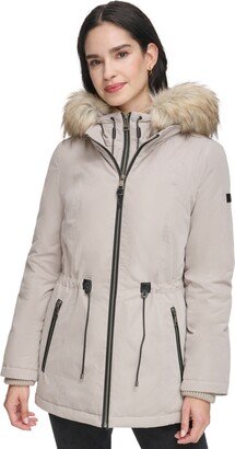 Women's Faux-Fur-Trim Anorak Coat